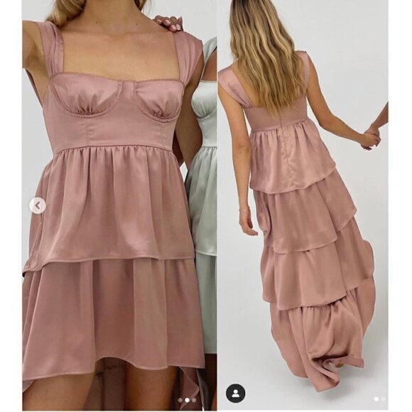 WeWoreWhat Dresses & Skirts - WEWOREWHAT Corset High Low Maxi Dress in Canvas Size US 4